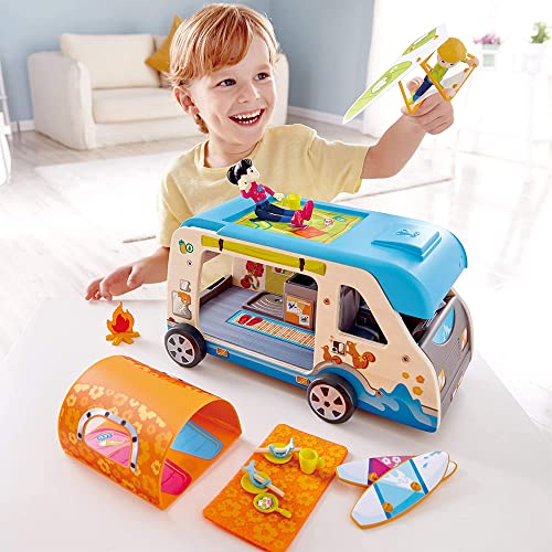 Hape E3407 Adventure Van - Complete Dolls Mini Van with Accessories