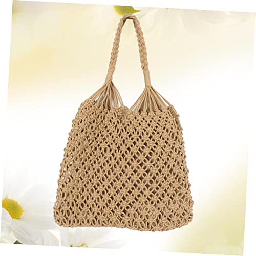 HAPINARY Bolsa De Cuerdas De Playa Monederos Para Mujer Bandolera Bolsas De Malla De Punto Cartera Bolsa De Hilo De Algodón Bolsa Tejida Para Mujer Verano Perder Bolsa De Vagabundos