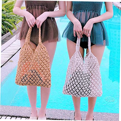 HAPINARY Bolsa De Cuerdas De Playa Monederos Para Mujer Bandolera Bolsas De Malla De Punto Cartera Bolsa De Hilo De Algodón Bolsa Tejida Para Mujer Verano Perder Bolsa De Vagabundos