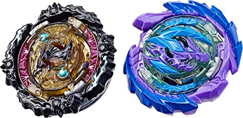 Hasbro Beyblade Burst QuadDrive, Pack de 2 peonzas de competición Wrath Fafnir F7 y Berserk Linwyrm L7