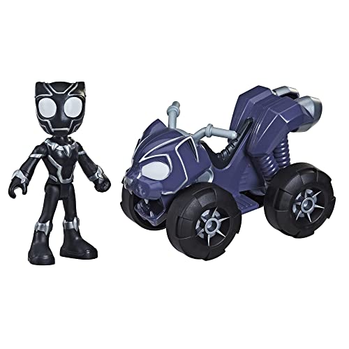 Hasbro Marvel - Figura de acción de Black Panther y vehículo Patrulla de Panther de Marvel Spidey and His Amazing Friends, para niños a Partir de 3 años