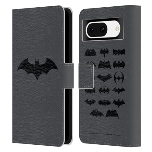 Head Case Designs Licenciado Oficialmente Batman DC Comics Silencio Logotipos Carcasa de Cuero Tipo Libro Compatible con Google Pixel 8