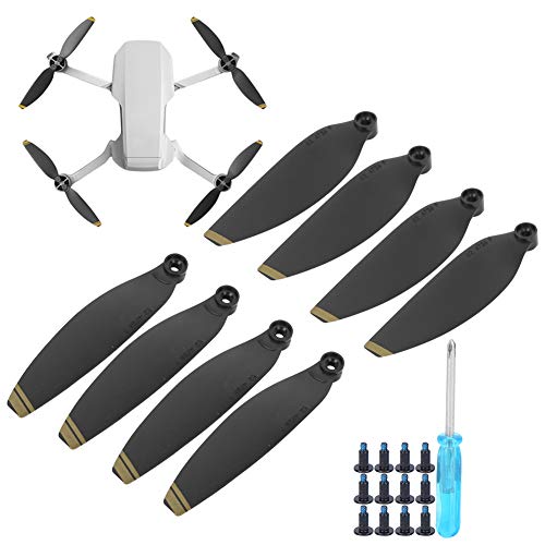 Hélices de Cuchillas para Drones RC, Accesorio de ala de Helicóptero Apto para Mini Accesorio Mavic(Negro con Borde Dorado)