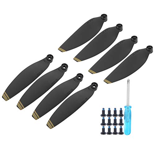 Hélices de Cuchillas para Drones RC, Accesorio de ala de Helicóptero Apto para Mini Accesorio Mavic(Negro con Borde Dorado)