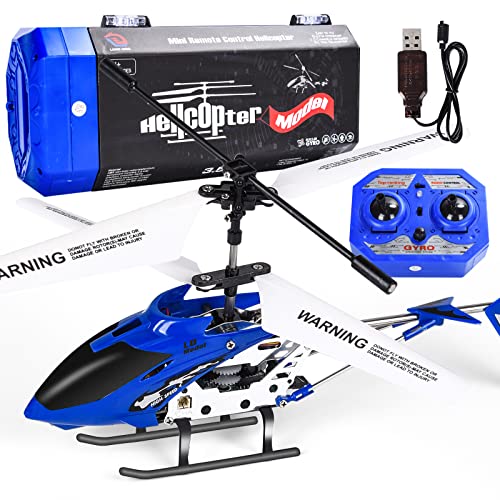 Herefun Helicóptero Teledirigido para Interior, Helicópteros de Radiocontrol de Juguete para Niños, Mini Helicóptero luz LED de 3,5 Canales, Regalo para Niños y Principiantes