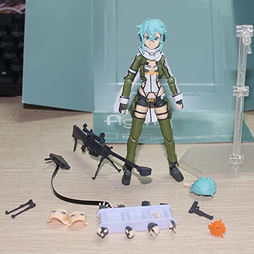 HeRfst Figura de acción - Sinon - Cara reemplazable - Figuras de Anime de PVC - Figuras de Juguete - Muñecas de colección - Modelos de Personajes de Anime - Accesorios - 13 cm / 5.12 Pulgadas