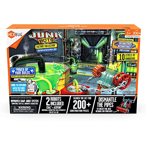 HEXBUG JUNKBOTS Small Factory Habitat Power Sub Station, Surprise Toy Playset, Build and LOL with Boys and Girls, Juguetes para niños, más de 200 Piezas de Figuras de acción para niños y niñas