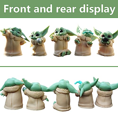 Hilloly 6 Piezas Baby Yoda Figuras, Mandalorian Figuras Baby Yoda Grogu War Stras Figuras Decoración Pastel Cumpleaños Modelo de Acción 6~7.5cm Juguetes para niños