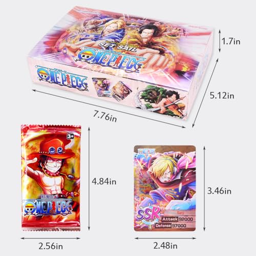 Hilloly One-Piece Trading Cards Card Pack, 180Pcs Cartas de Pirata TCG Juego de Cartas,Cartas Coleccionables,Trading Cartas Pack Booster Box,Regalos de Cumpleaños para Fan-La Portada es aleatoria