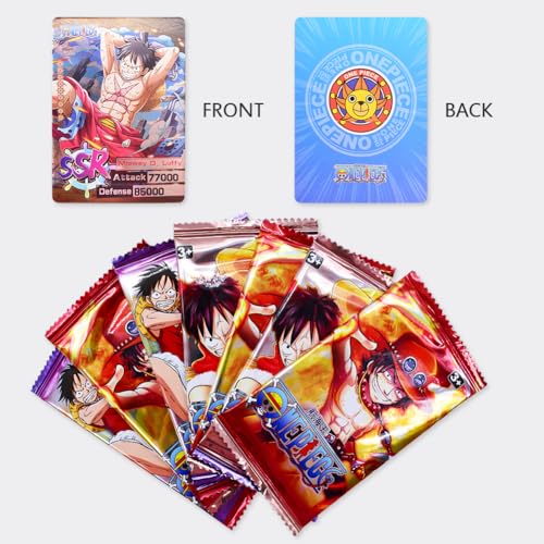 Hilloly One-Piece Trading Cards Card Pack, 180Pcs Cartas de Pirata TCG Juego de Cartas,Cartas Coleccionables,Trading Cartas Pack Booster Box,Regalos de Cumpleaños para Fan-La Portada es aleatoria