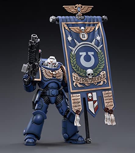 HiPlay JoyToy × Warhammer 40K - Juego completo de figuras de acción de ciencia ficción a escala 1/18, Ultramarines Heroes of The Chapter Primaris Ancient Posca