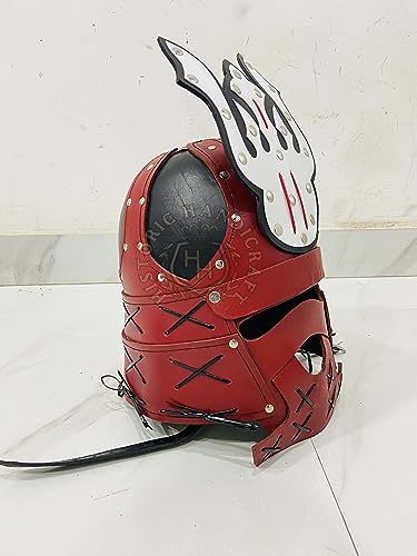 HISTORIC HANDICRAFT Casco Samurai de cuero | Casco japonés de cuero de | Casco medieval de armadura samurái para Halloween