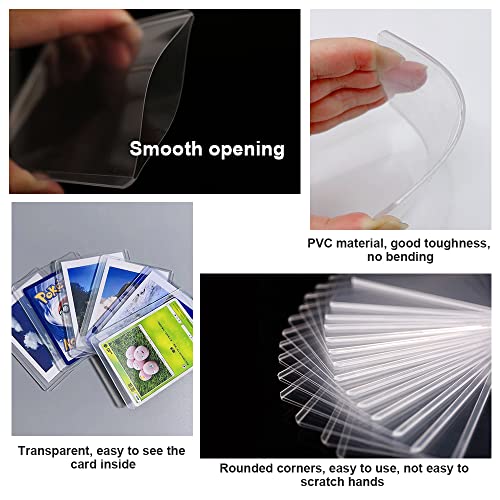 HLIWS Clear Toploaders-44pcs 76 * 102mm Clear Hard Card Sleeves,Game Card Sleeves,Protect Top Loader Card Sleeves,para la mayoría de las tarjetas(blanco transparente)