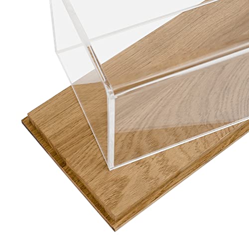 HMF 46872 - Vitrina acrílica con Base de Madera para Modelos de Coche, 27 x 12 x 11 cm, Transparente