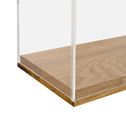 HMF 46872 - Vitrina acrílica con Base de Madera para Modelos de Coche, 27 x 12 x 11 cm, Transparente