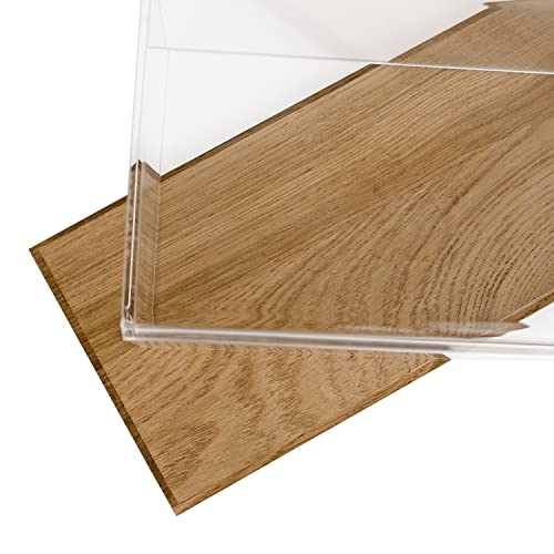 HMF 46872 - Vitrina acrílica con Base de Madera para Modelos de Coche, 27 x 12 x 11 cm, Transparente