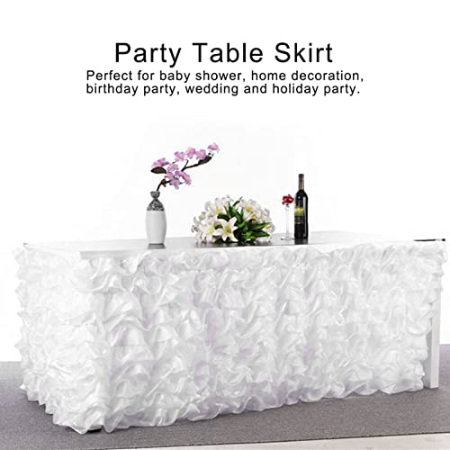 HOHXFYP Falda de Mesa, Falda de Mesa de Postre ROM¨¢ntica Multiusos con Cinta Adhesiva Fuerte, Decoraci¨®n de Mesa de Hilo Suave para Mesa Rectangular, Mesa Redonda