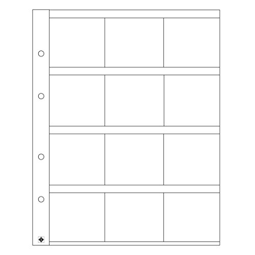 hojas OPTIMA, para 12 cartones de monedas 50x50 mm, transparentes