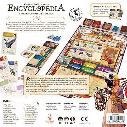 Holy Grail Games- Enciclopedia: Viaje de investigación al Reino Animal Tiere Juego, Multicolor (Asmodee HGGD0007)