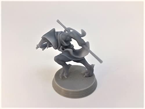 Hombre Cuervo Kenku- Hero Creations - RPG - Mazmorras y dragones - DND - Pathfinder - Diorama - Figura en miniatura (gris/sin pintar) (Monge)