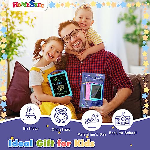 HOMESTEC AstroDraw Juguetes para niños, Tableta de Dibujo LCD, Pintura de Escritura Doodle Pizarra mágica, temáticos espaciales Regalo Juguetes niñas y niños 2 3 4 5 6 años Infantiles (Azul/Púrpura)