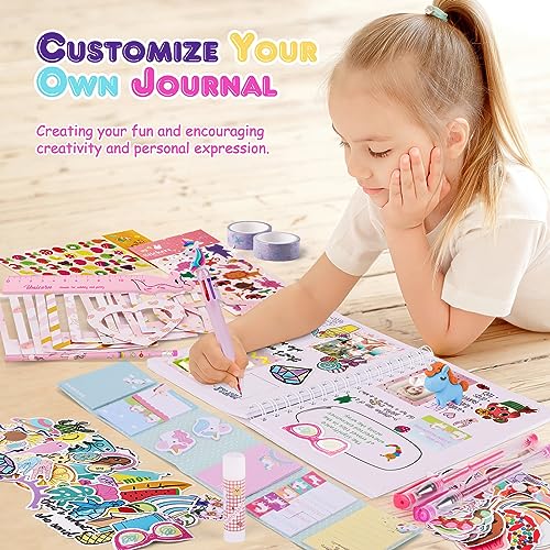 homicozy Scrapbook kit para Niñas de 4 a 14 Años, Papelería con Accesorios de Unicornio, Regalos de Papelería para Adolescentes, Juegos de Atesanía para Niñas, Regalos de Cumpleaños,Escolares