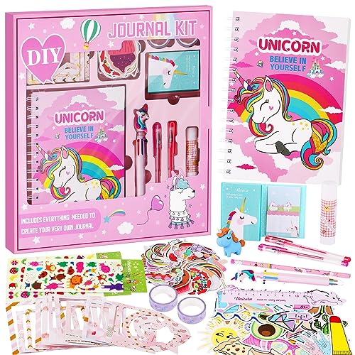 homicozy Scrapbook kit para Niñas de 4 a 14 Años, Papelería con Accesorios de Unicornio, Regalos de Papelería para Adolescentes, Juegos de Atesanía para Niñas, Regalos de Cumpleaños,Escolares