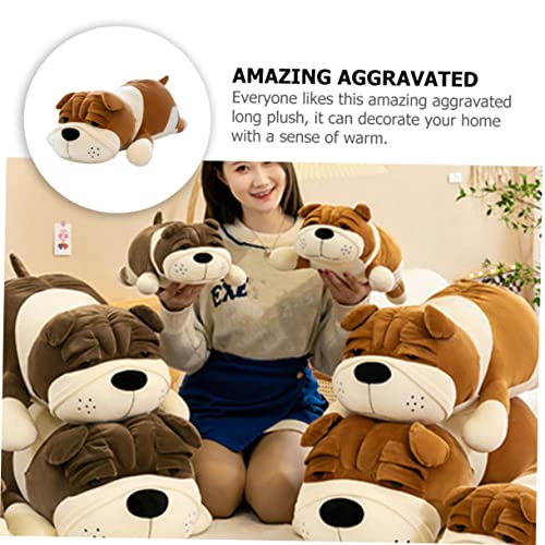 Homoyoyo 2 Piezas Muñeco Shar Pei Juguete del Juego del Bebé Gran Peluche Juguetes De Cosas De Animales Peluche Golden Retriever Perro Esponjoso Niño Almohada para Dormir Felpa Shar-Pei