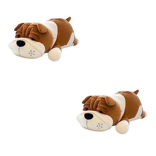 Homoyoyo 2 Piezas Muñeco Shar Pei Juguete del Juego del Bebé Gran Peluche Juguetes De Cosas De Animales Peluche Golden Retriever Perro Esponjoso Niño Almohada para Dormir Felpa Shar-Pei