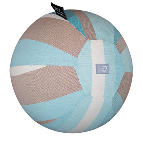 Hoppediz Funda para globos, práctica pelota de mano, diversión para viajes y en casa, infla rápidamente, idea de regalo, 2 globos incluidos, diseño Brest, 25 cm de diámetro, color azul