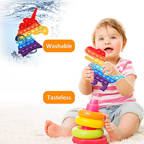 HOUT® 2 Paquetes Poppit Pop Fidget-Toy Set - Bubble Popet Juguetes antiestrés | El Autismo de Figetttoy Necesita un Juguete para aliviar la presión del Arco Iris