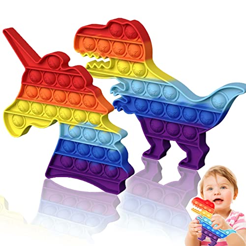 HOUT® 2 Paquetes Poppit Pop Fidget-Toy Set - Bubble Popet Juguetes antiestrés | El Autismo de Figetttoy Necesita un Juguete para aliviar la presión del Arco Iris