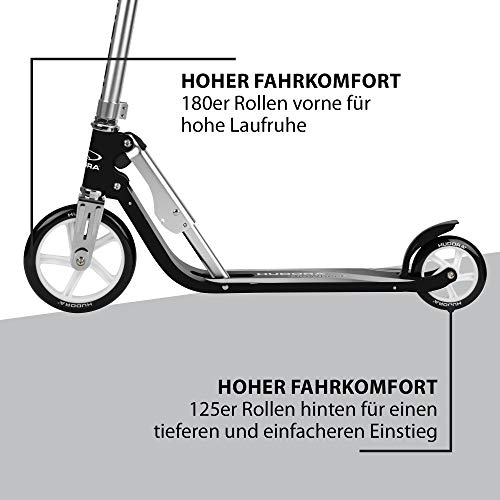 HUDORA Scooter Little BigWheel - Patín de aluminio seguro para niños desde 3 años - Patinete urbano ajustable y plegable para hasta 100kg - Patín estable con grandes ruedas