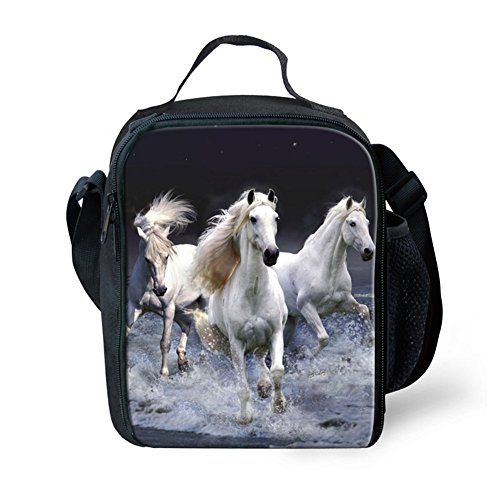 HUGSIDEA Stylish Animal Crazy Horse Print Thermal Lunch Bags for Kids by HUGSIDEA