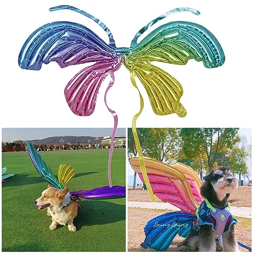 huihuay Lindo Disfraz de Halloween ala Hada y Mariposa Globo de Aluminio para Mascota Perro Gato Puesto Vendedor Ambulante Venta al por Mayor ala de Hada