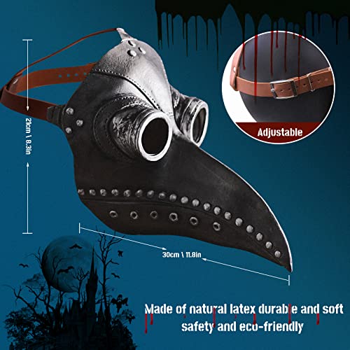 HXIZMY Carnevale/Halloween Plague Máscara Doctor, Mascara de La Peste Negra Probóscide Steampunk Gótico Pico de Pájaro para Mardi Gras, Fiesta de MáScaras, Cosplay