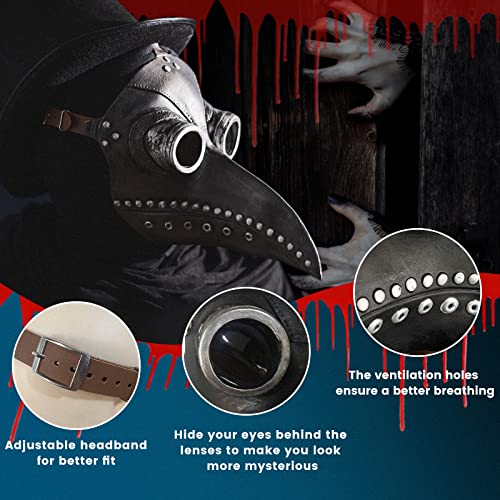 HXIZMY Carnevale/Halloween Plague Máscara Doctor, Mascara de La Peste Negra Probóscide Steampunk Gótico Pico de Pájaro para Mardi Gras, Fiesta de MáScaras, Cosplay