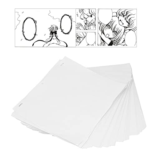 Hztyyier 200 Hojas de Papel de Dibujo, Papel de Posicionamiento de Animación Perforado Translúcido para Papel de Dibujo y Encuadernación Cosida