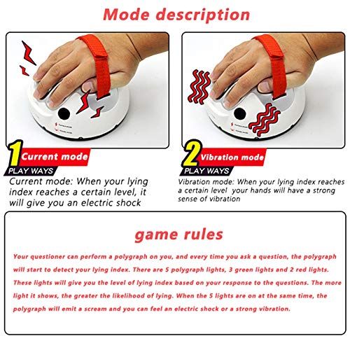 Hztyyier Detector de mentiras Micro eléctrico impactante, Juego de Novedad complicado Prueba de polígrafo Interesante Juego de Verdad o desafío para Consolas de analizador de Fiestas Regalos