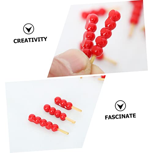 ibasenice 15 Piezas De Haws Confitados Simulados Haws Recubiertos De Azúcar Artificial Mini Modelo De Haws Confitados Accesorios De Cocina En Miniatura Dulces De Espino Chino Mini Alimentos