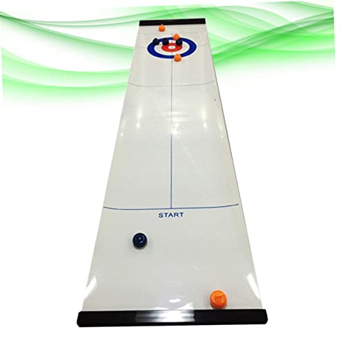 ibasenice 2 Juegos Juego De Mesa De Curling Juegos Familiares De Curling Ocio Mini Juego De Curling Minijuegos De Mesa Juguetes De Escritorio Adulto Pelota De Juguete Blanco Niño