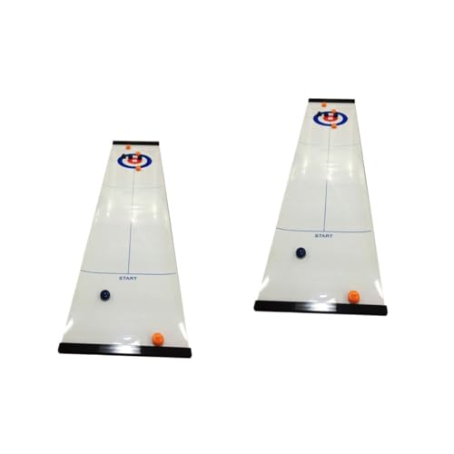 ibasenice 2 Juegos Juego De Mesa De Curling Juegos Familiares De Curling Ocio Mini Juego De Curling Minijuegos De Mesa Juguetes De Escritorio Adulto Pelota De Juguete Blanco Niño