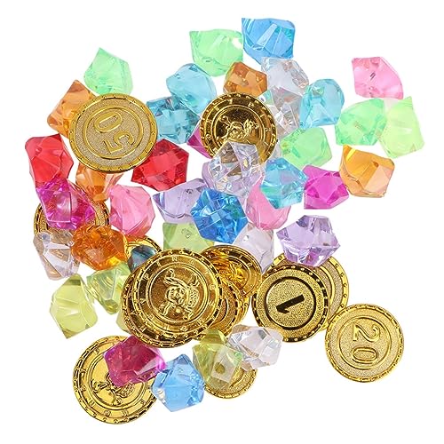 ibasenice 300 Piezas De De Juego De Joyas Gemas De Plastico Tesoro Pirata De Dinero De Plastico De Piratas Diamante El Plastico Plata Niño Pequeño