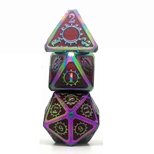 ibasenice 7 Piezas Juguete De Dados De Metal Dados De Astrología Juguete Rompecabezas Dados del Tarot Dados De Adivinacion Dados con Números Romanos Accesorios Preescolar Grupo Corriendo