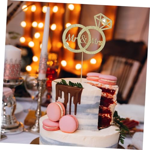 ibasenice Pastelitos Primeros De La Torta Decoración De La Magdalena De La Boda Topper De La Torta Del Sr. y La Sra. Mesa De Postres Diamante Bambú Novia