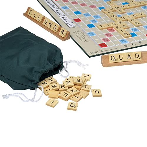 Ideal Scrabble Classic: a Reproduction of The Original 1950's Design with Wooden Tiles, Classic Games, For 2-4 Players, Ages 10+