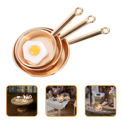 Ifundom 1 Juego De Mini Sartén De Hierro Fundido Sartén En Miniatura Pequeño Juego De Sartén para Tortilla para Galletas Horneadas Brownie Accesorios De Cocina para Casa De Muñecas