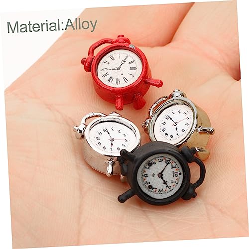 ifundom 4 Uds Mini Reloj Modelo Casa De Muñecas Reloj Miniatura Antiguo Reloj De Sobremesa Niños Relojes De Alarma Juguete Mini Reloj De Pared Alarmas En Miniatura Modelo De Reloj Niño