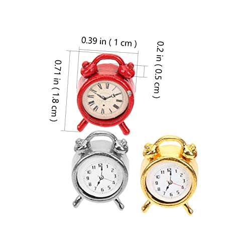 ifundom 4 Uds Mini Reloj Modelo Casa De Muñecas Reloj Miniatura Antiguo Reloj De Sobremesa Niños Relojes De Alarma Juguete Mini Reloj De Pared Alarmas En Miniatura Modelo De Reloj Niño