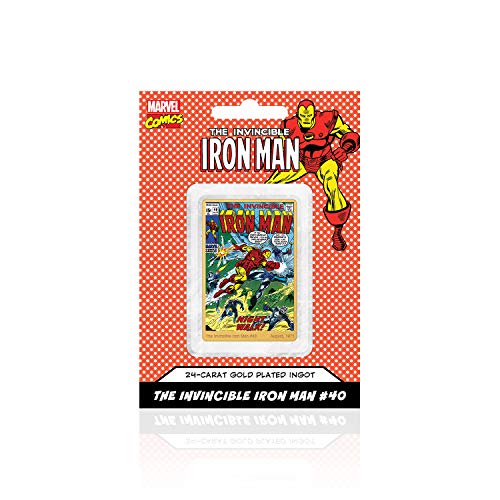 IMPACTO COLECCIONABLES Marvel Comics Iron Man, Lingote bañado en Oro 24 Quilates - 'Night Walk' #40